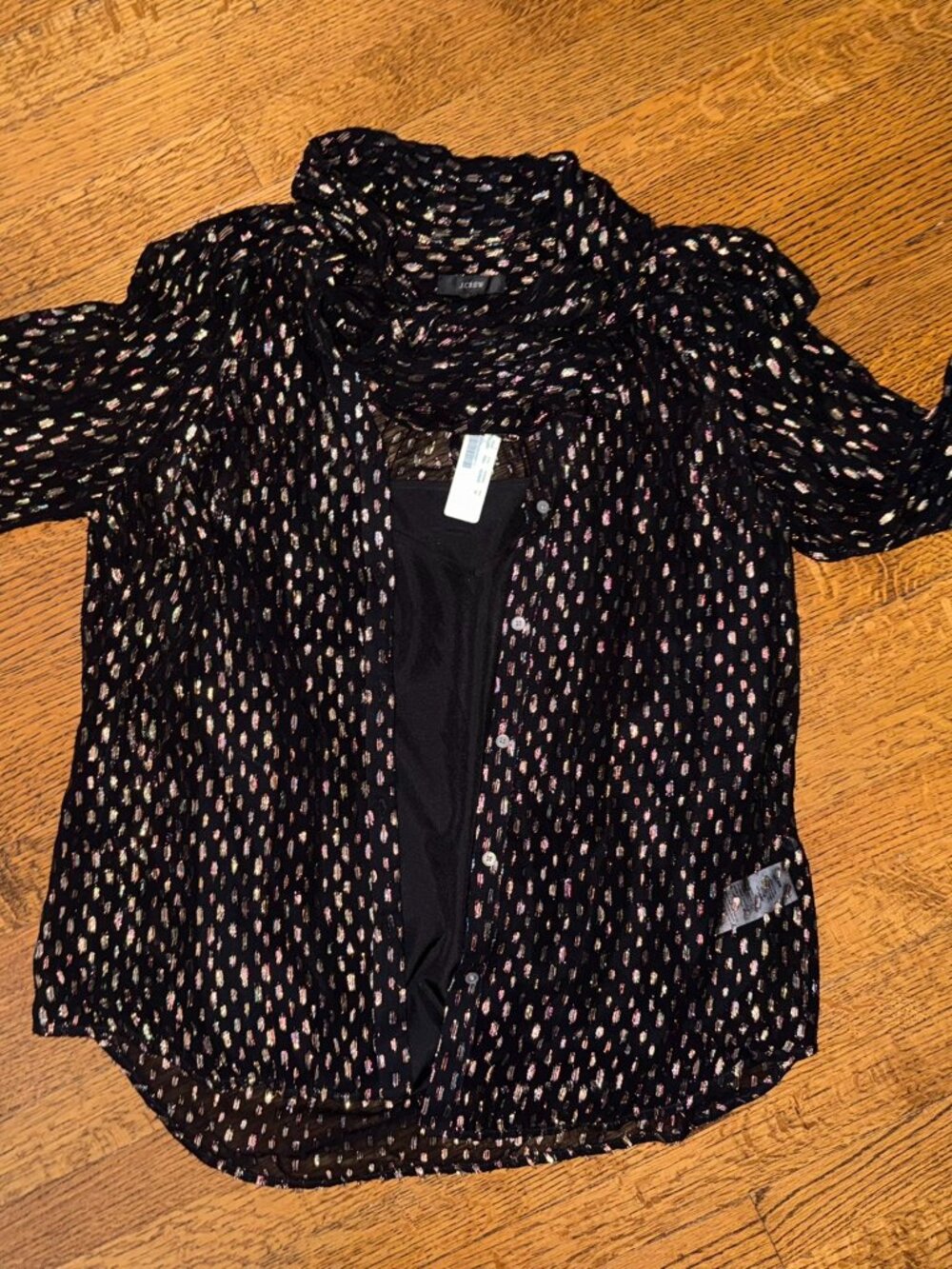 NWT J.Crew Blouse with Rainbow Lurex Dot